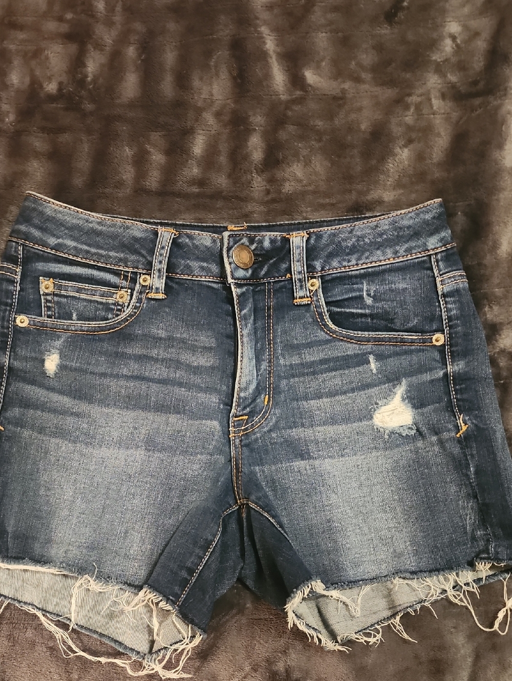 American Eagle Outfitters Two-Tone Blue Denim Waistband
